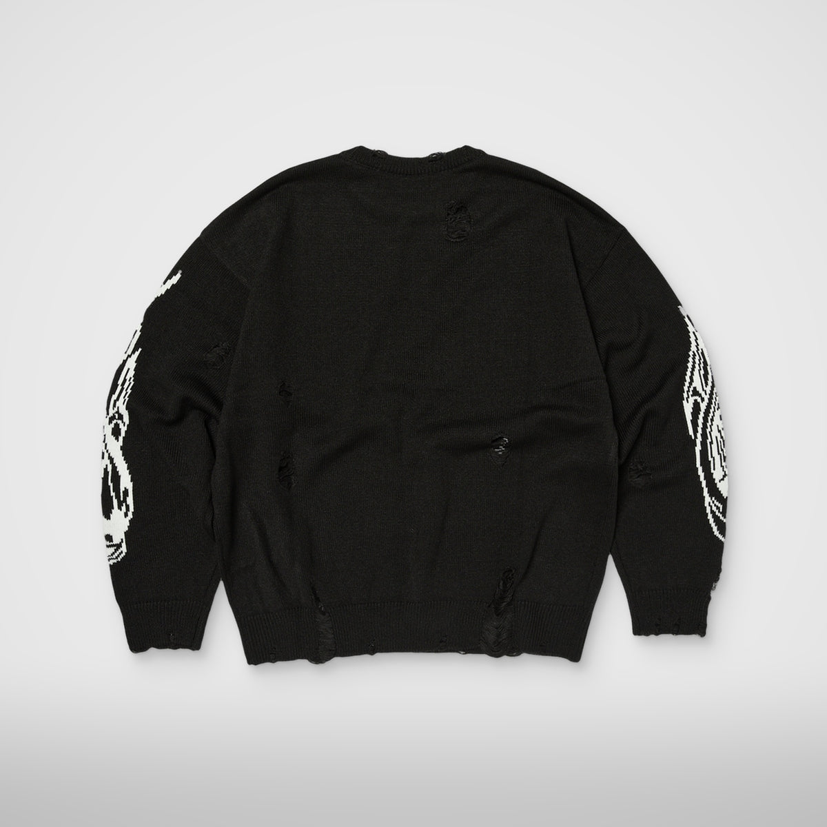 Thug Club TC Chrome Skull Knit Sweater in black, view 2 of 2
