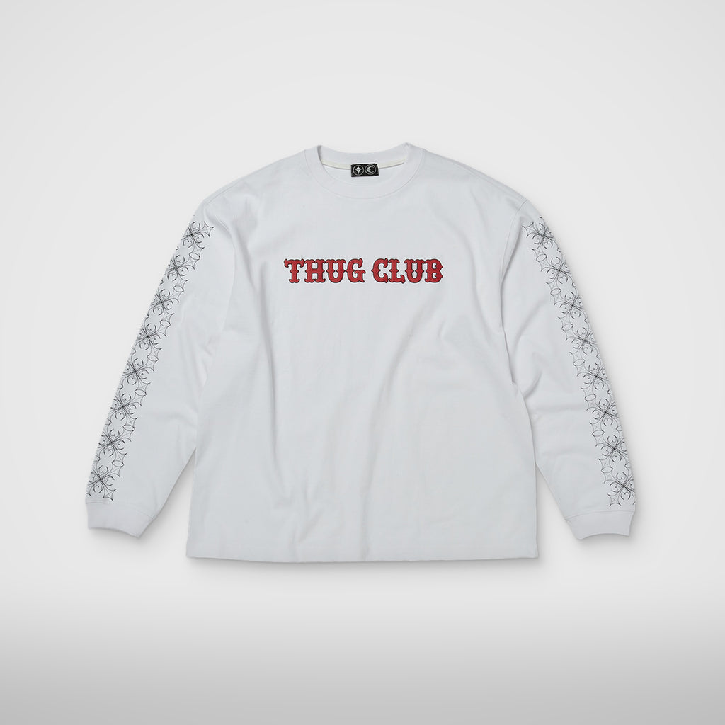 Thug Club TC Pattern Long-Sleeve in white, front view