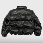 TC Leather Puffer Jacket - Black