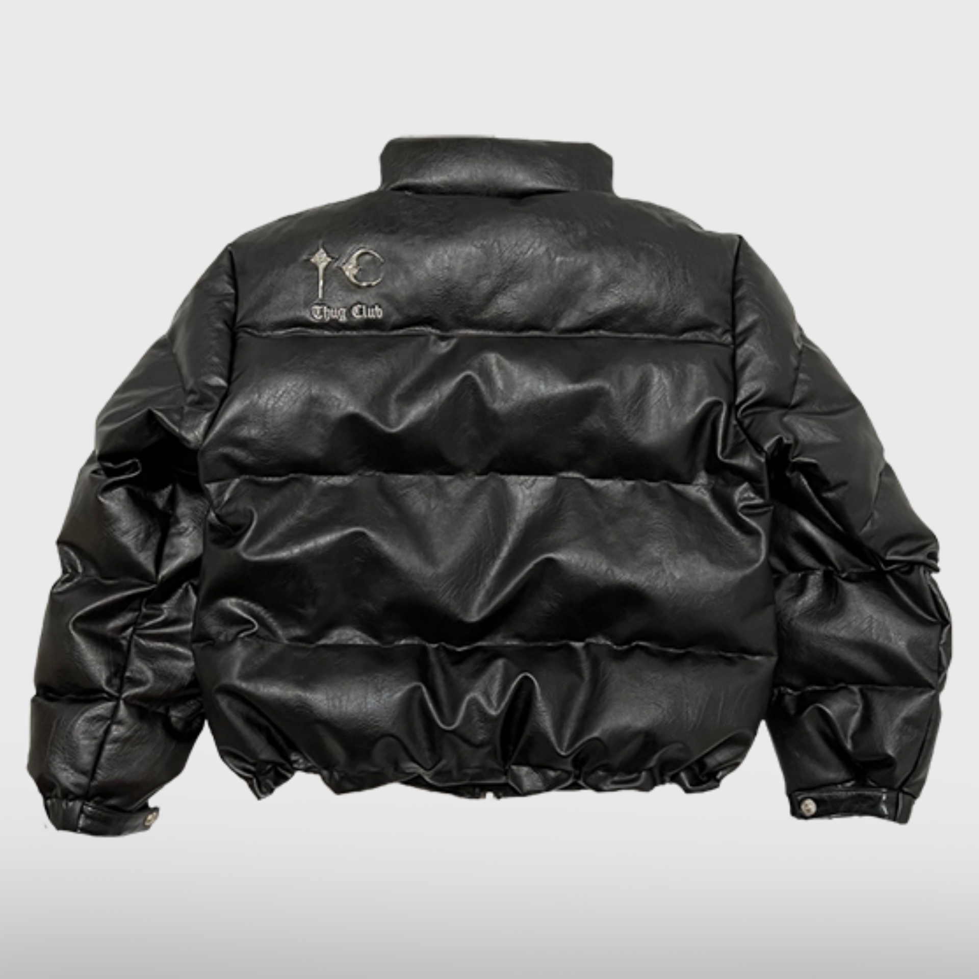 TC Leather Puffer Jacket - Black