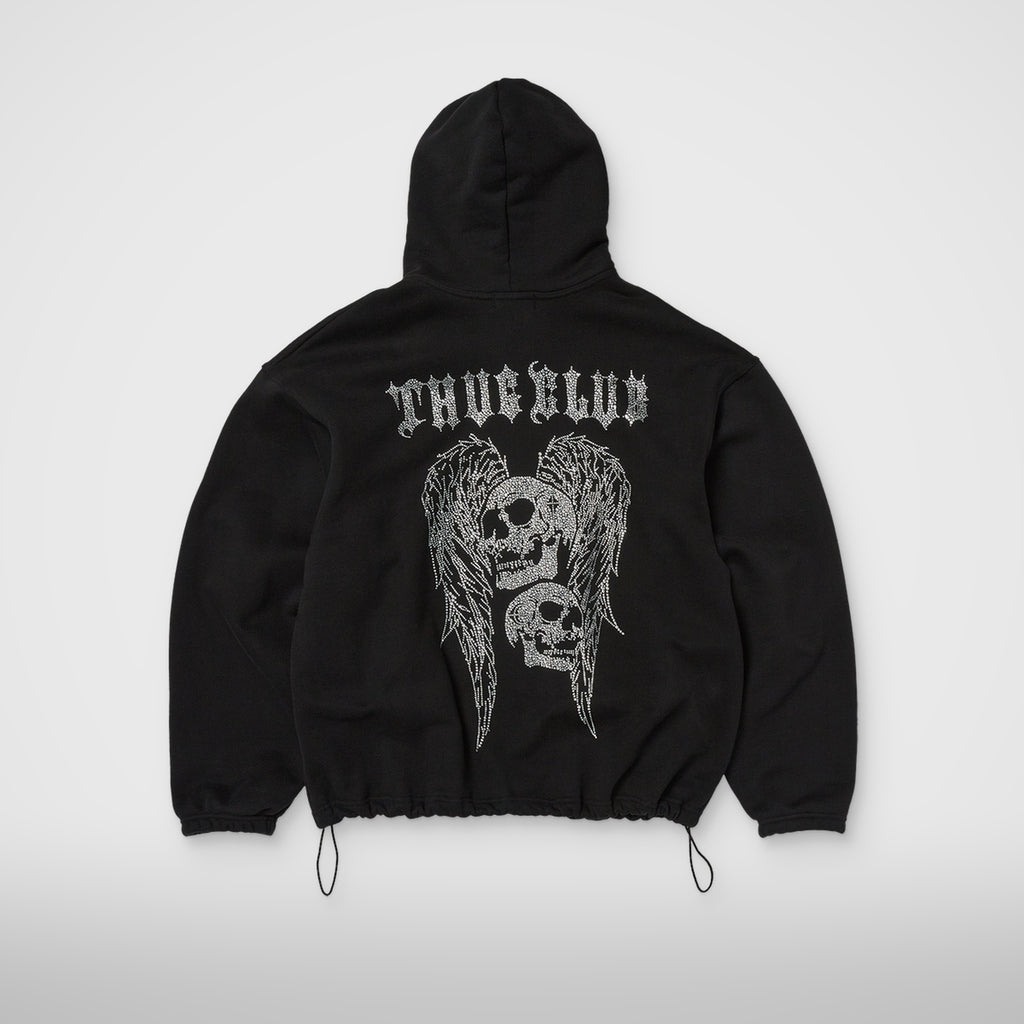 Thug Club TC Angels Crystal Embellished Hoodie in black
