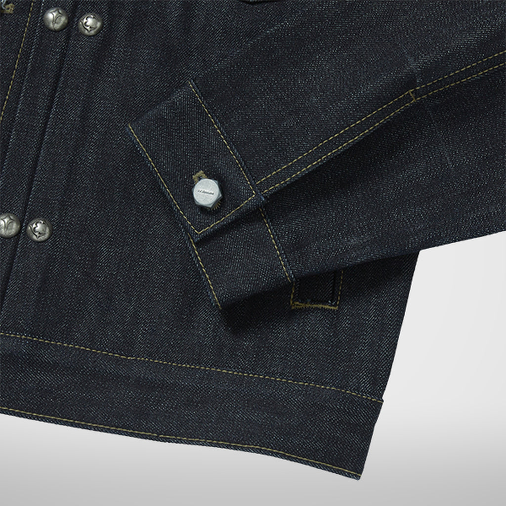 Thug Club Land Warfare Denim Jacket in indigo, view 7 of 8