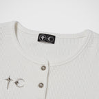 Thug Club TC Womens Cardigan in white, view 3 of 6