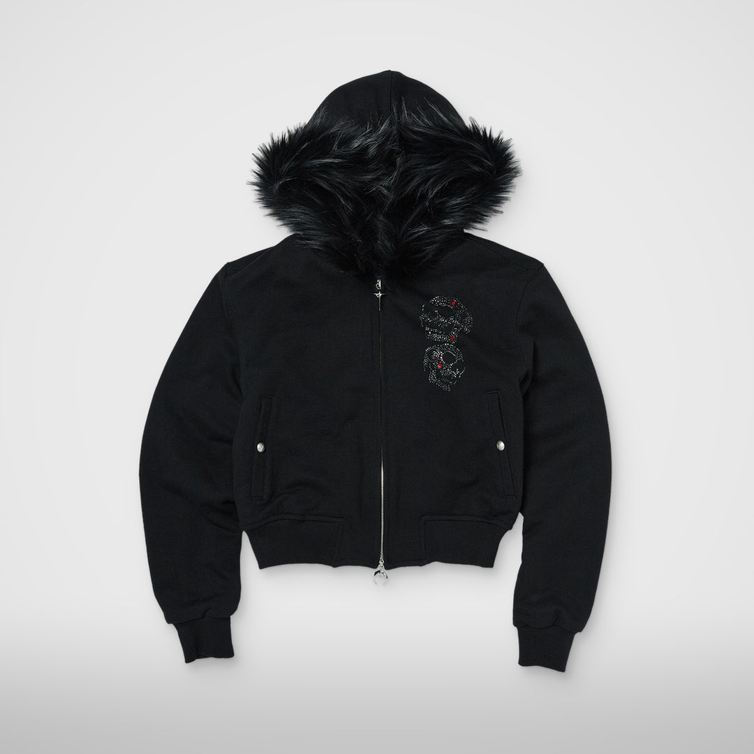 TC Angels Crystal Embellished Hooded Zip-Up