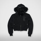 Thug Club TC Angels Crystal Embellished Hooded Zip-Up in black