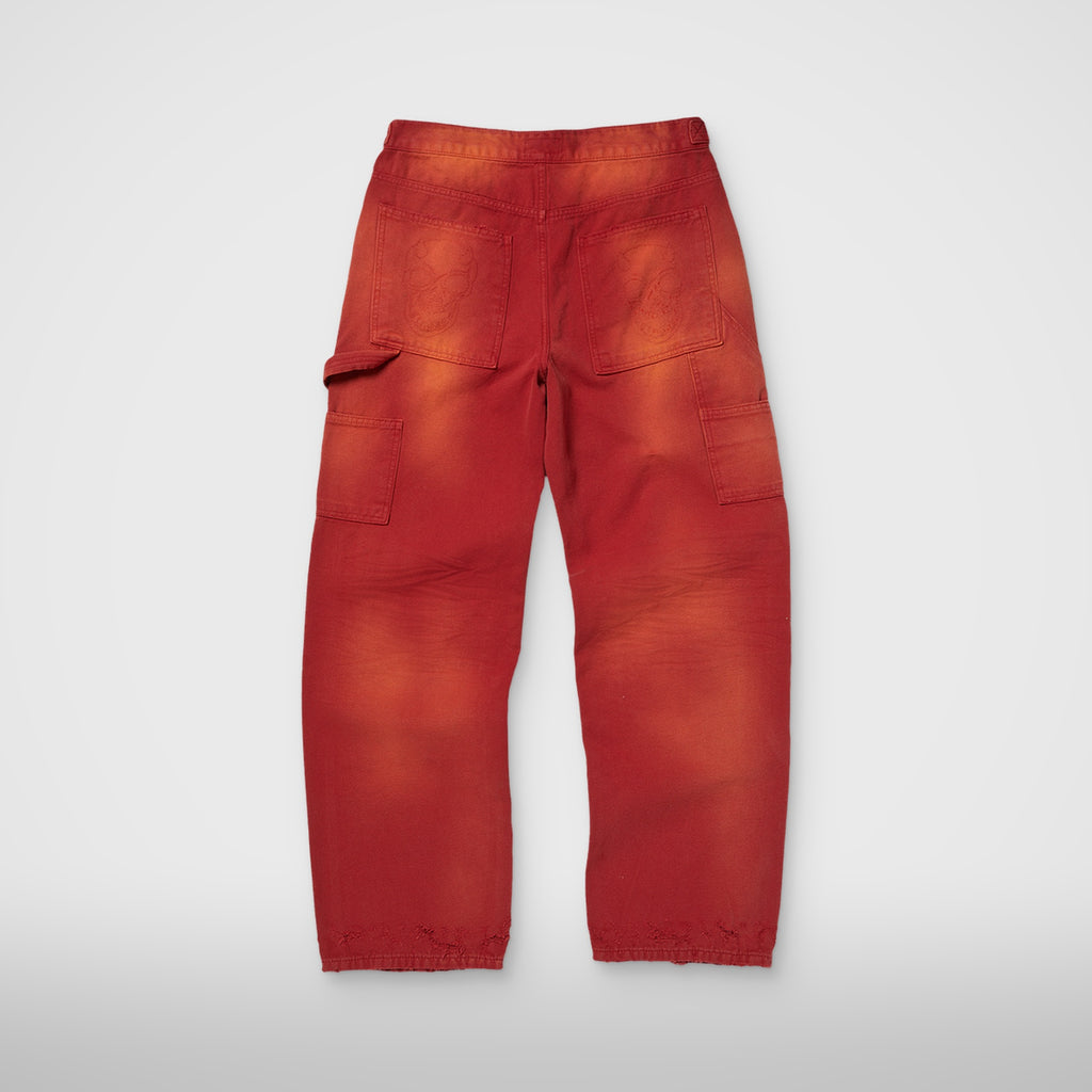 Thug Club TC Two Tone Washed Pants in red, back view