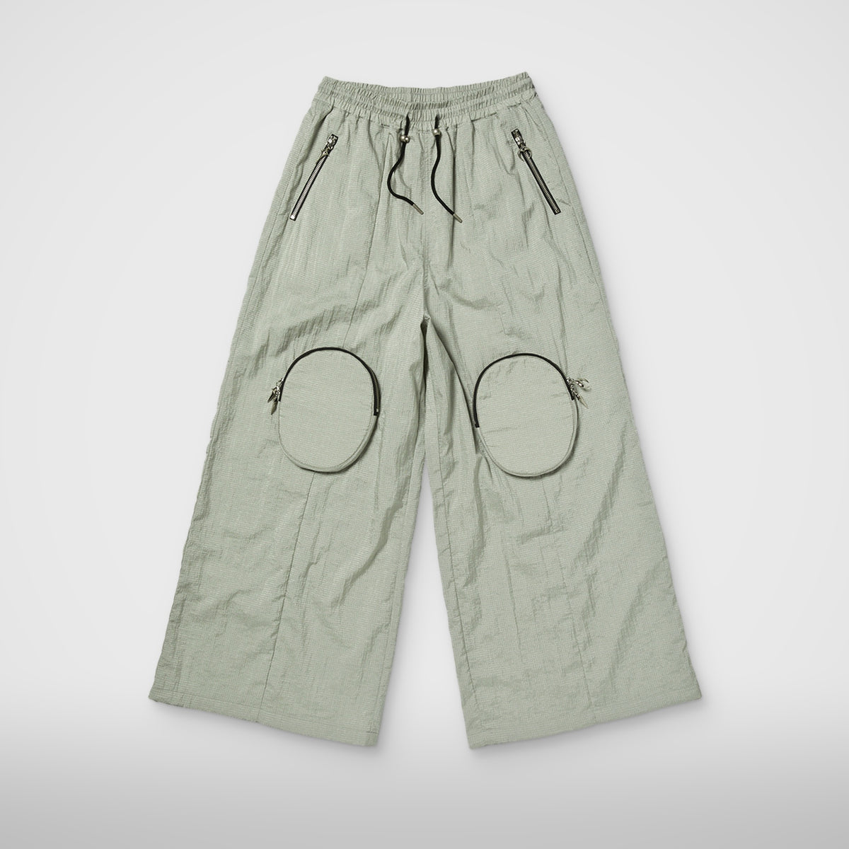 Thug Club TC Knee Lock Cargo Wide Pants in grey, front view