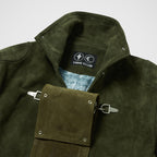 Thug Club Bio Soldier Leather Trench Coat in khaki, view 6 of 11