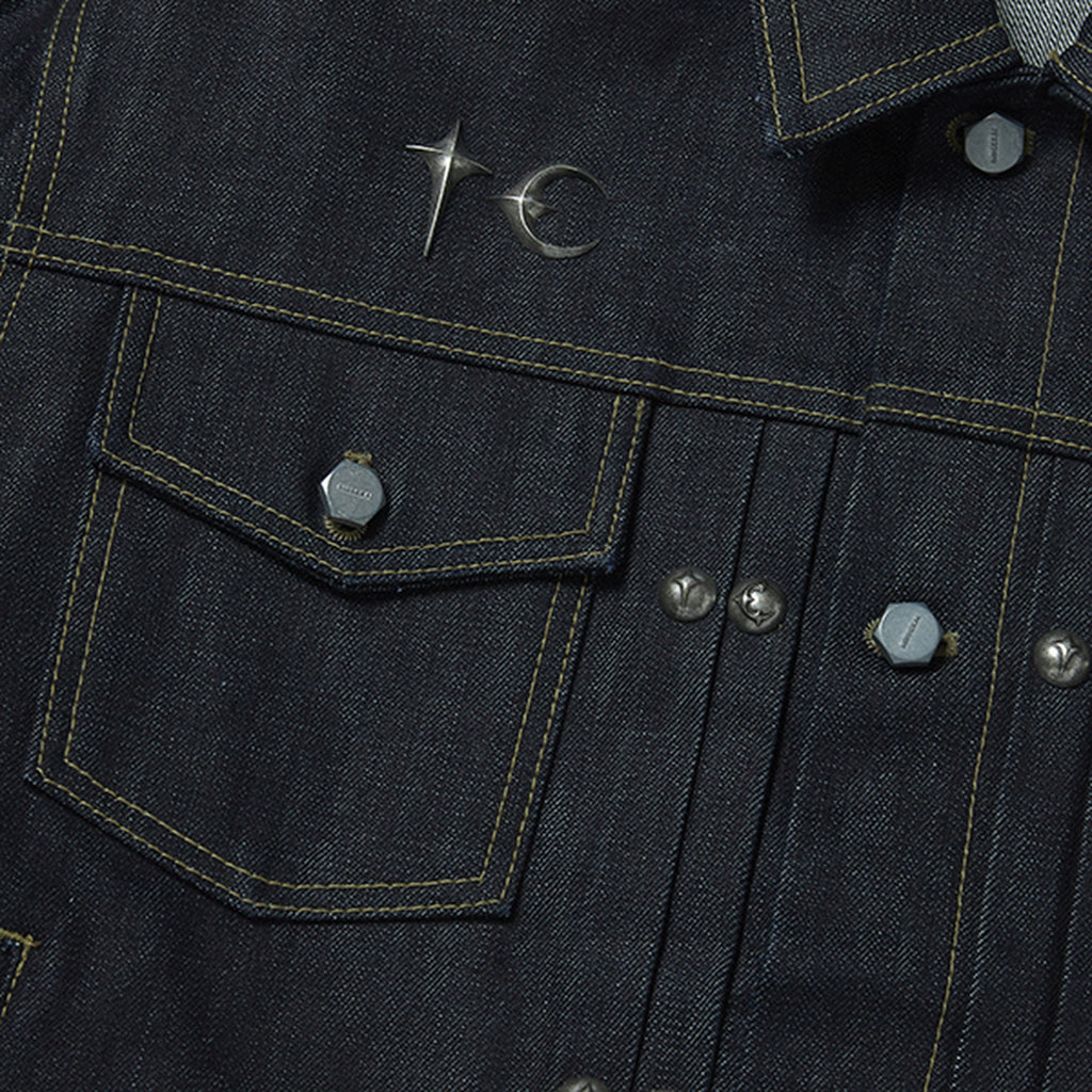 Thug Club Land Warfare Denim Jacket in indigo, view 4 of 8