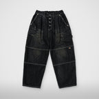 Thug Club Double Knee Denim Pants in black