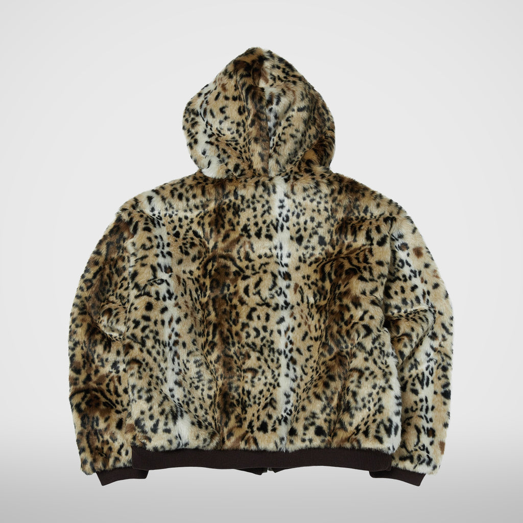 Thug Club Leopard Fur Jacket in yello/black, view 2 of 2