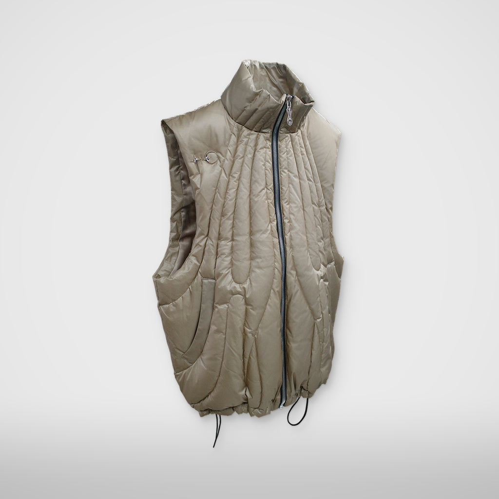 Thug Club Cave Goose Down Vest in beige, view 2 of 4
