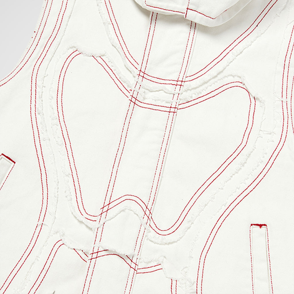 Thug Club Cave Denim Vest in white, view 3 of 10