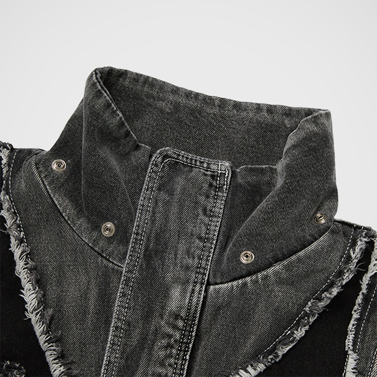 Thug Club Cave Denim Vest in black, view 8 of 10