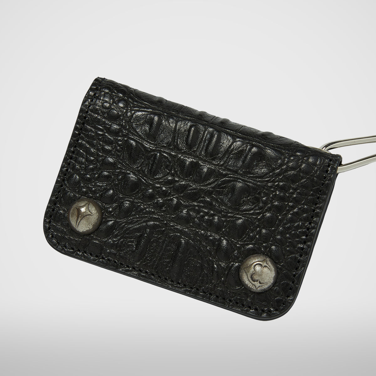 Thug Club TC Ball Chain Leather Card Case in crocodile, view 2 of 4