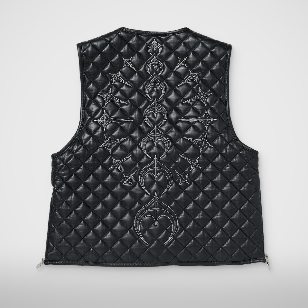 Thug Club TC Bone Leather Quilted Vest in black, view 2 of 2