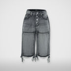Thug Club Double Knee Denim Shorts in black