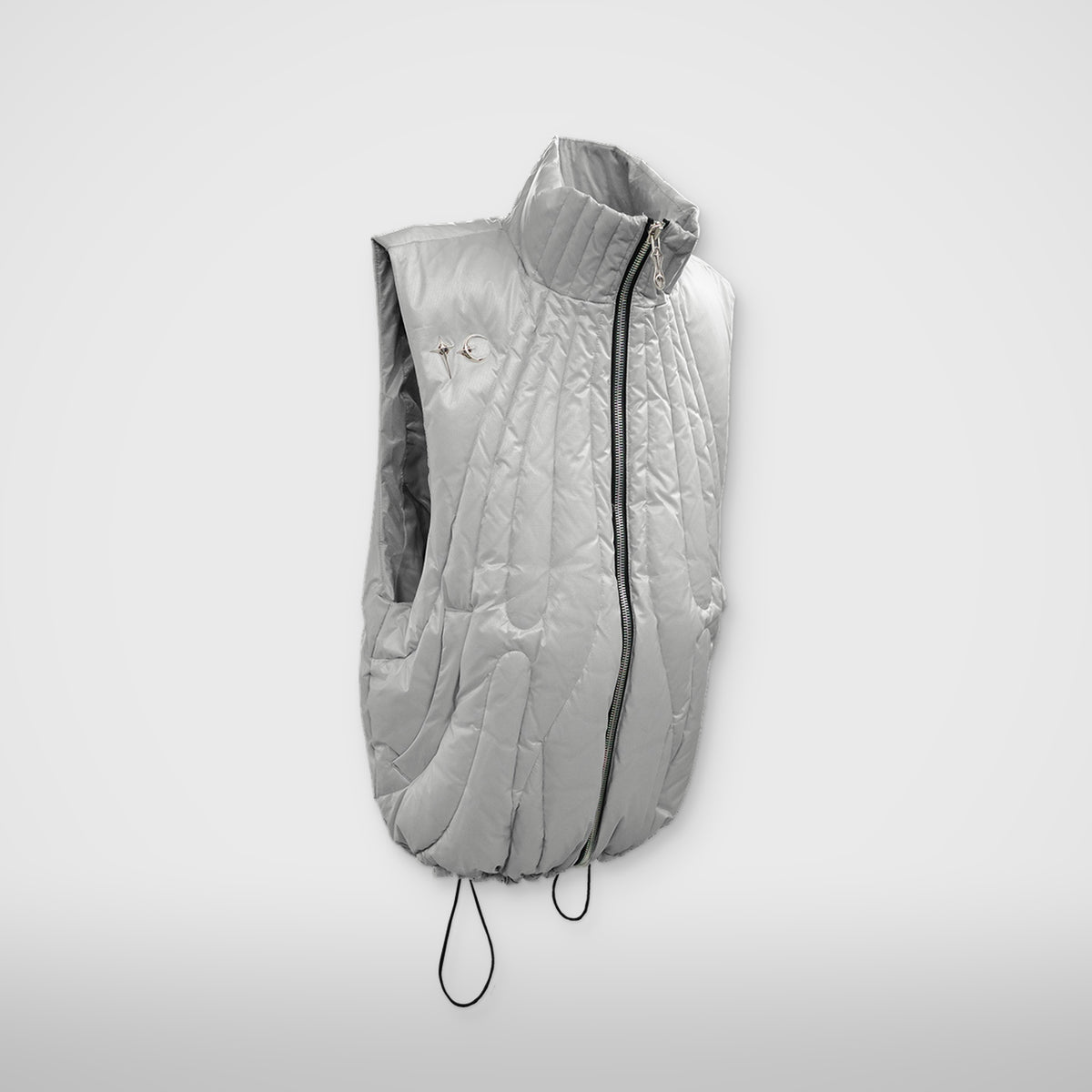 Thug Club Cave Goose Down Vest in silver, view 2 of 4
