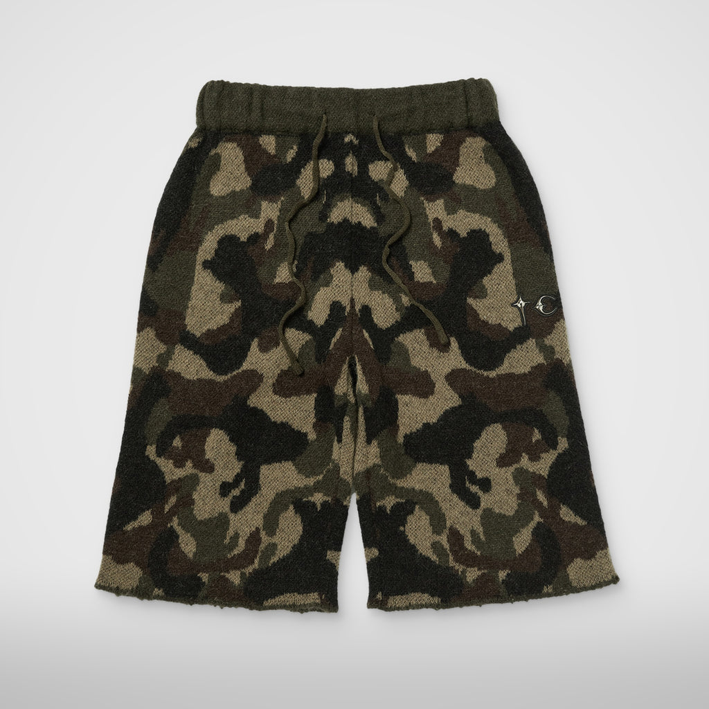 Thug Club TC Infintry Knit Shorts in camo, front view