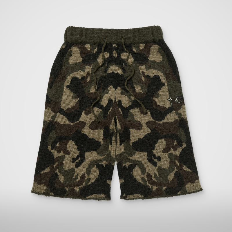 Thug Club TC Infintry Knit Shorts in camo, front view