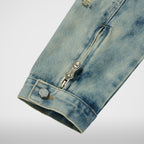 Thug Club Denim Zip-Up Hoodie in blue, view 10 of 10