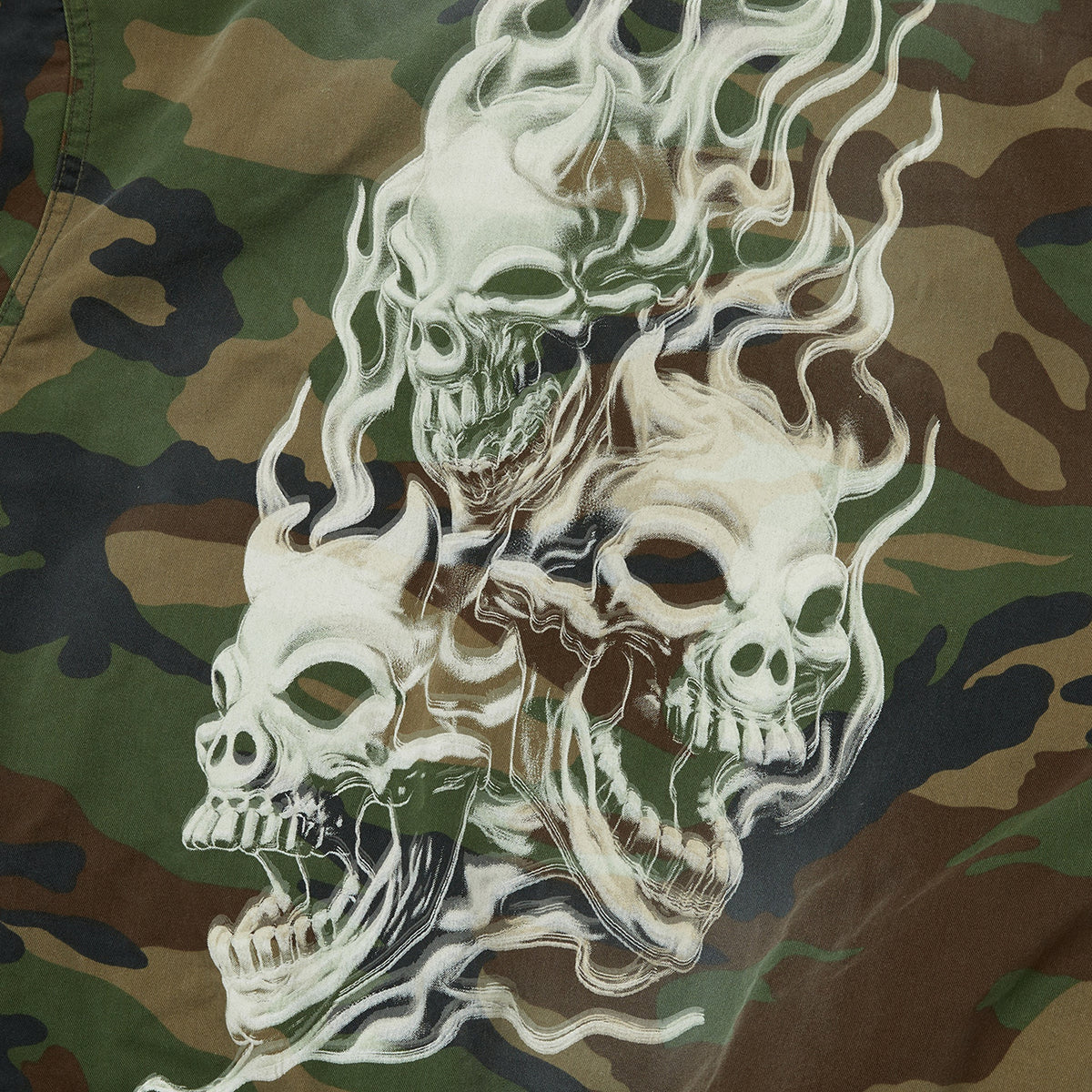 Thug Club Three Riding Skull Vintage Jacket in camo, view 4 of 4