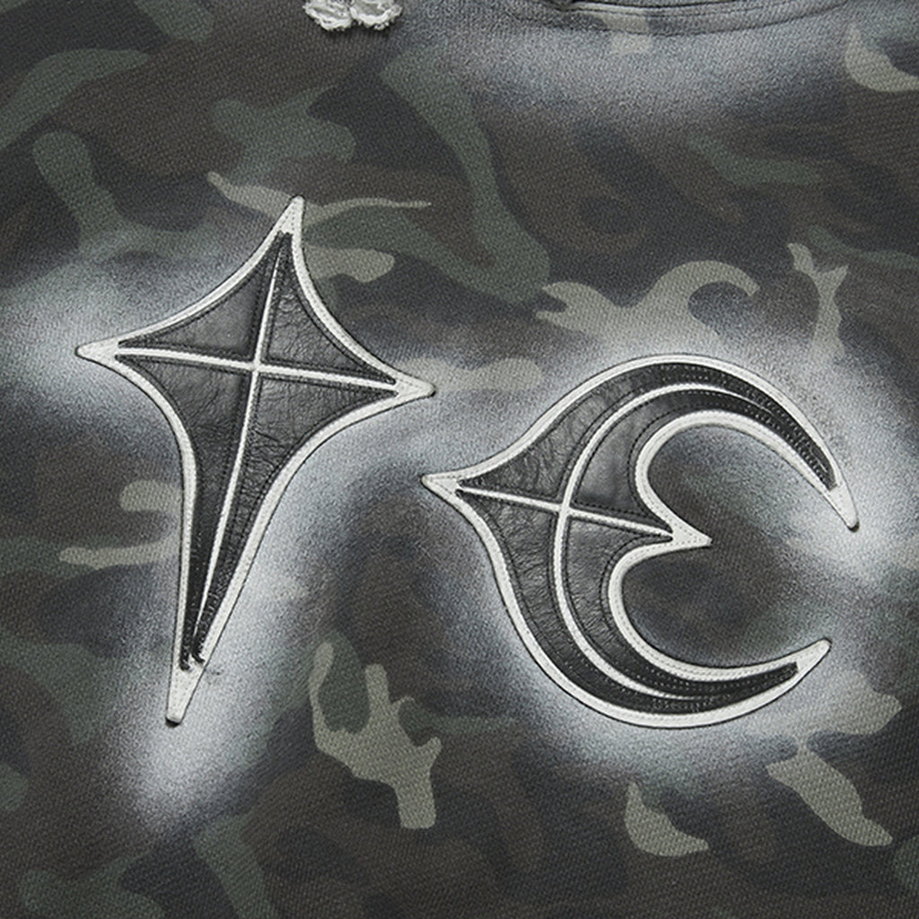 Thug Club Sprayed Camoflage Rock Hoodie in camo, view 4 of 6