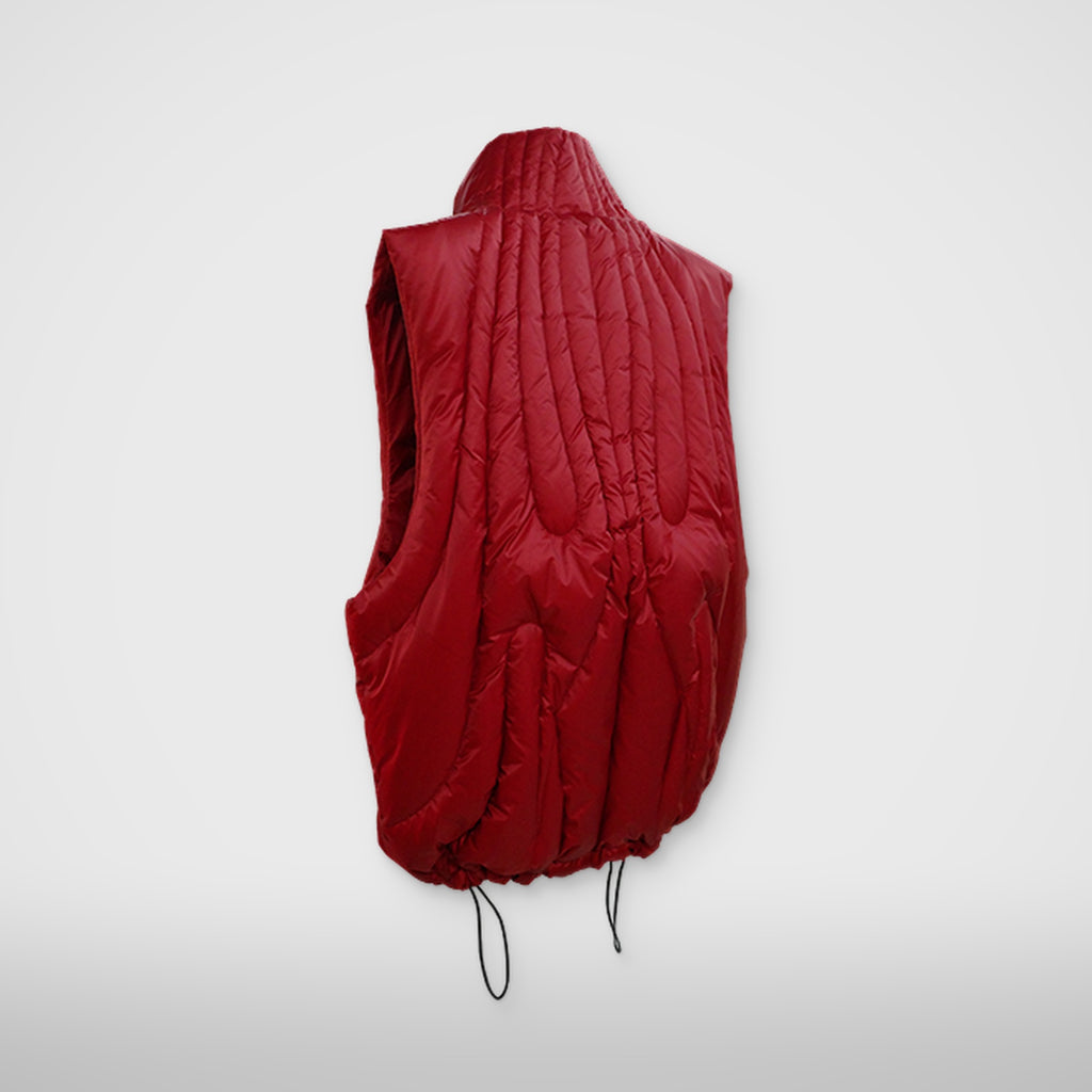 Thug Club Cave Goose Down Vest in red, view 6 of 6