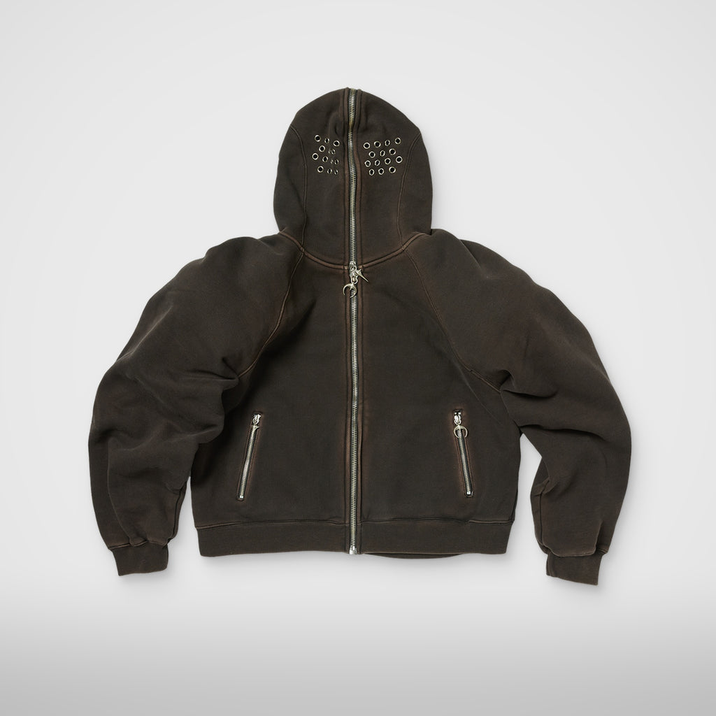 Thug Club Bulk Shoulder Gladiator Zip-Up Hoodie in black