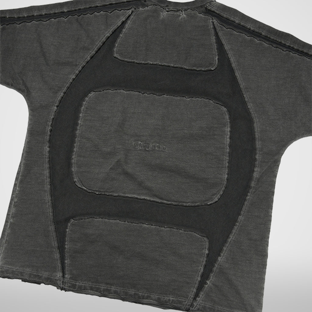Thug Club Battle Turtle Mesh T-Shirt in charcoal, view 6 of 8
