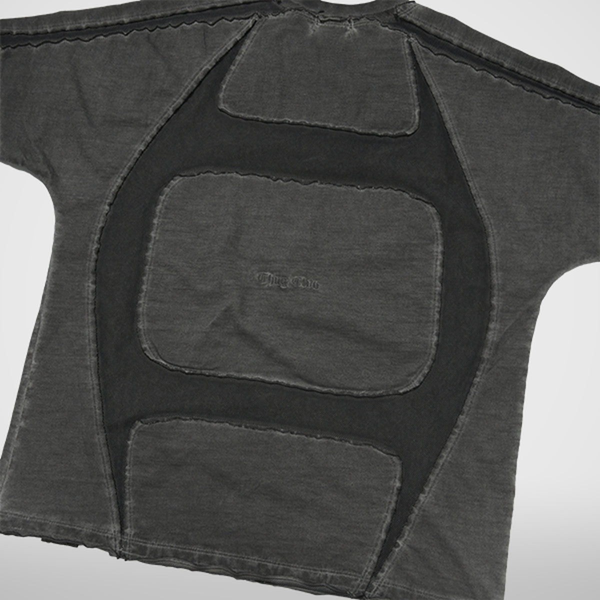 Thug Club Battle Turtle Mesh T-Shirt in charcoal, view 6 of 8