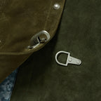 Thug Club Bio Soldier Leather Trench Coat in khaki, view 9 of 11