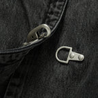 Thug Club Bio Soldier Denim Trench Coat in black, view 6 of 10