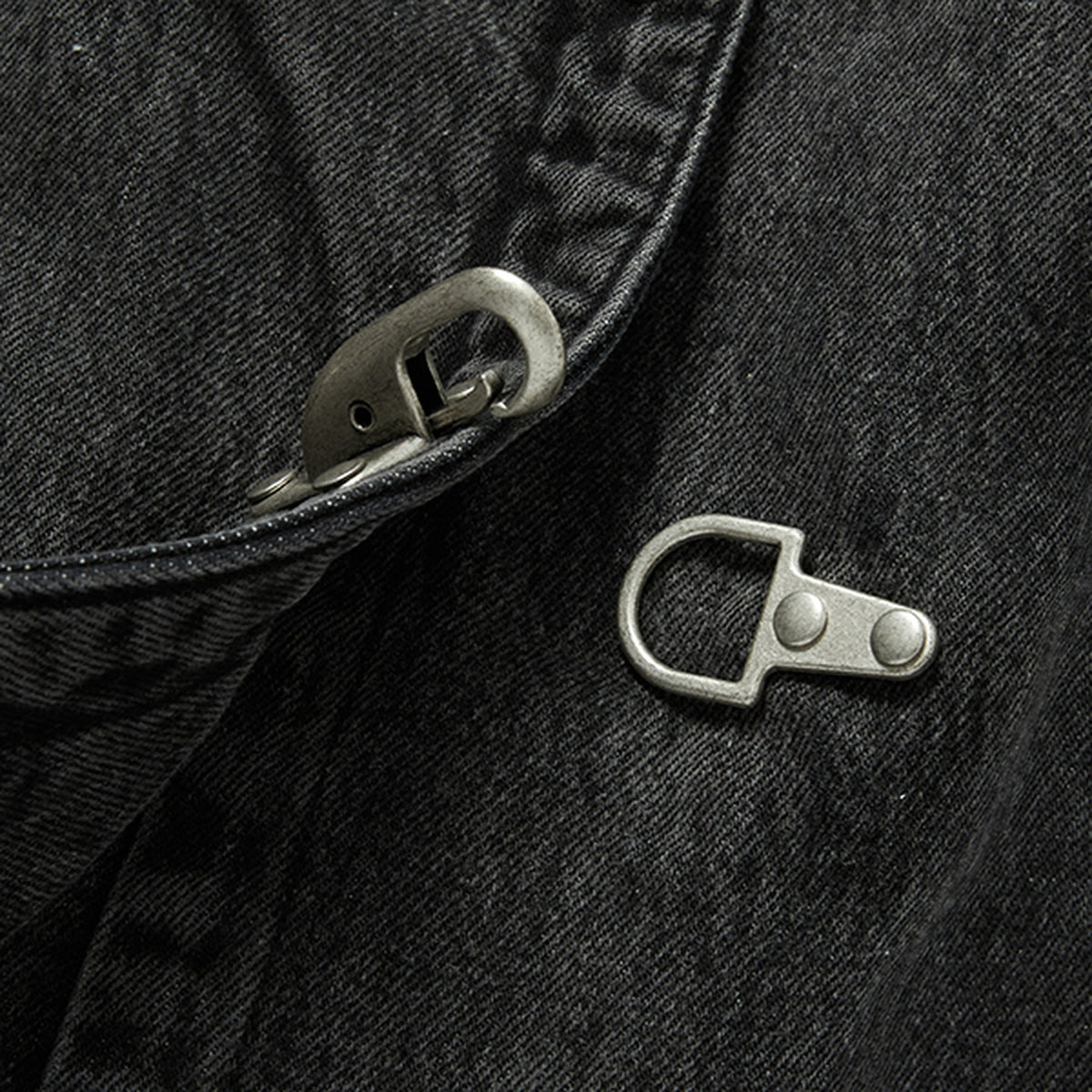 Thug Club Bio Soldier Denim Trench Coat in black, view 6 of 10