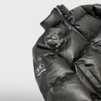 TC Leather Puffer Jacket - Black