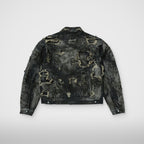 Thug Club Hard-Washed Damaged Denim Jacket in black, view 2 of 2