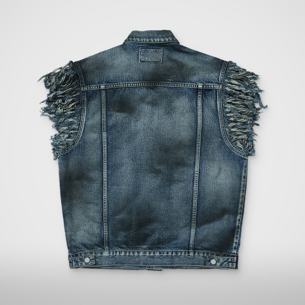 Thug Club TC Angels Denim Vest in blue, view 2 of 2