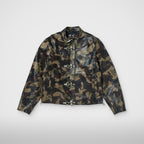 Thug Club Camo Leather Jacket