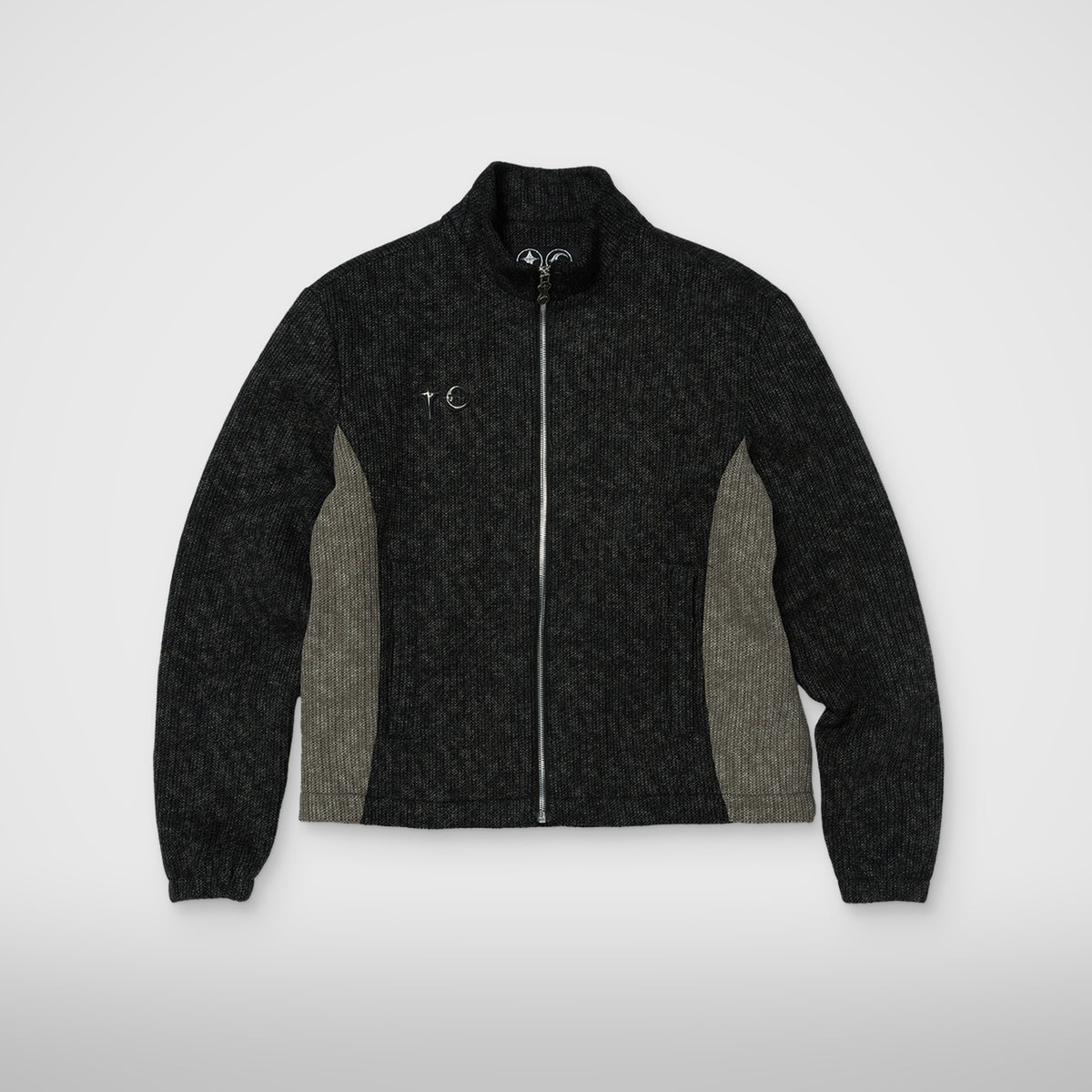 Thug Club Devil Peace Patch Knit Jacket in black, view 2 of 2