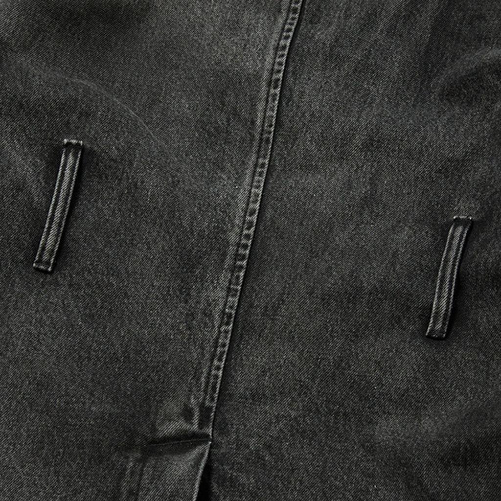Thug Club Bio Soldier Denim Trench Coat in black, view 9 of 10
