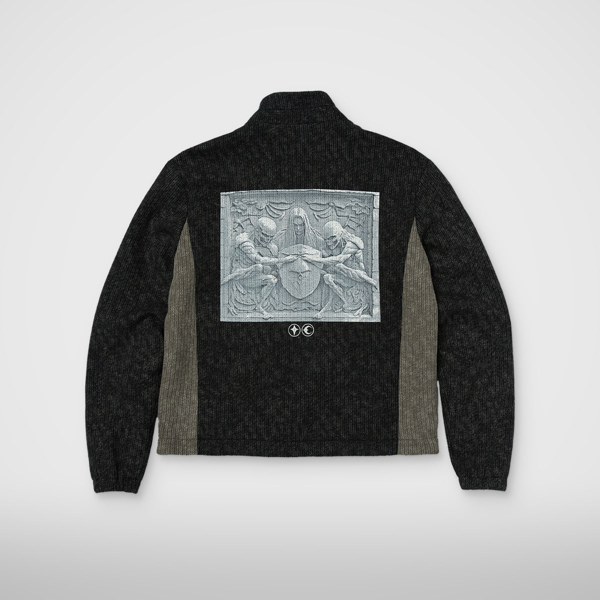 Thug Club Devil Peace Patch Knit Jacket in black