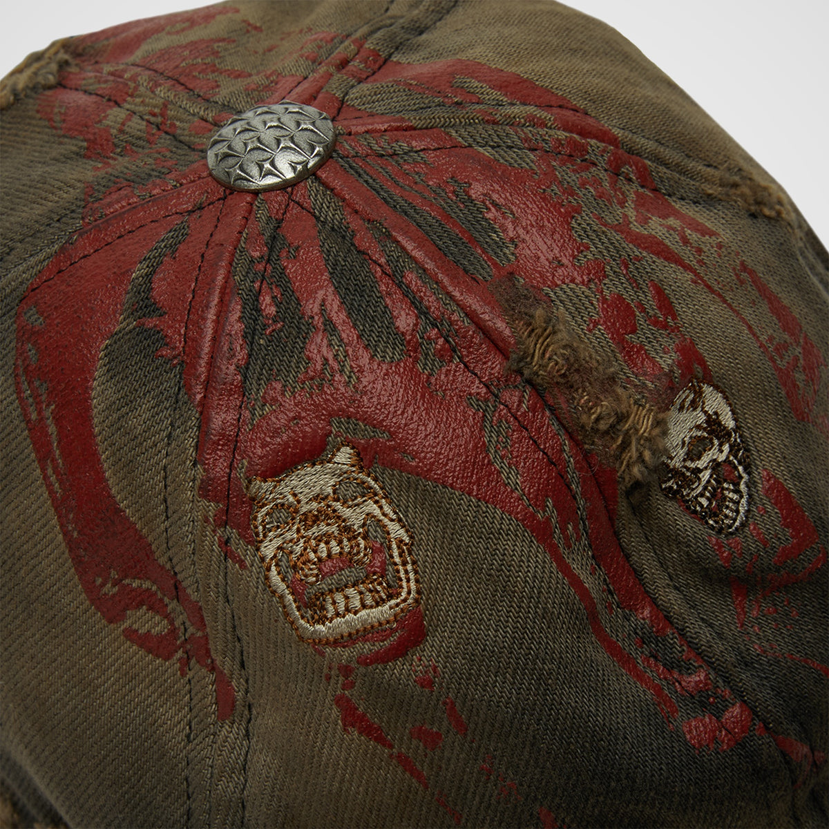 Thug Club TC Ring Bone Cap in black, close-up detail, view 5 of 7