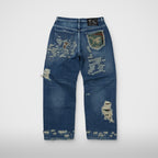 Thug Club Vintage-Stitched Camo Denim Pants in blue, view 2 of 2