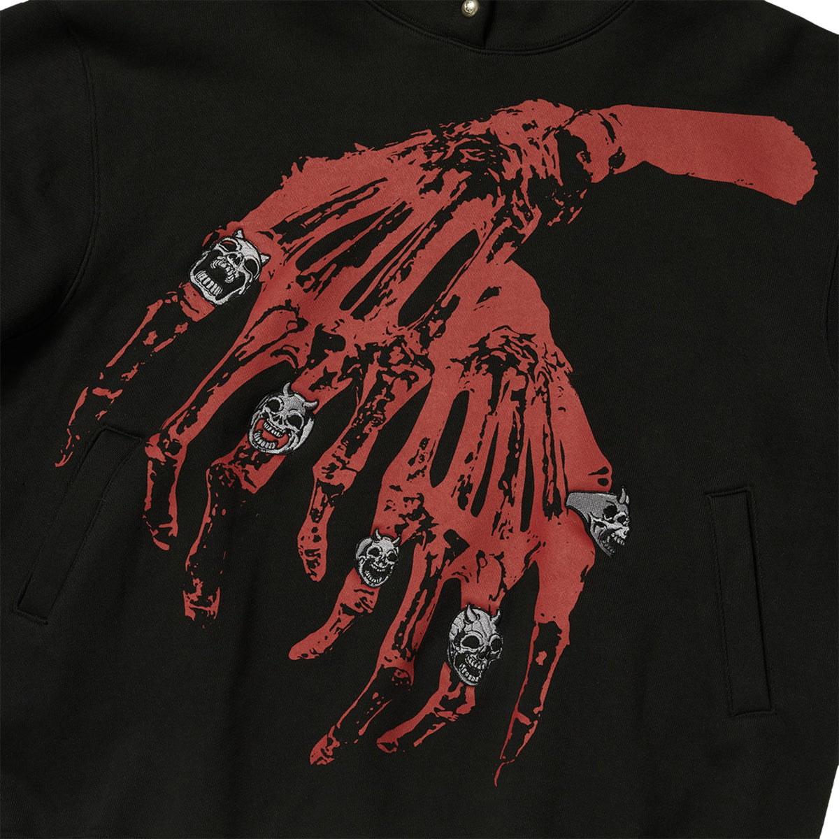Thug Club TC Bone Cross Hoodie in black, view 4 of 4