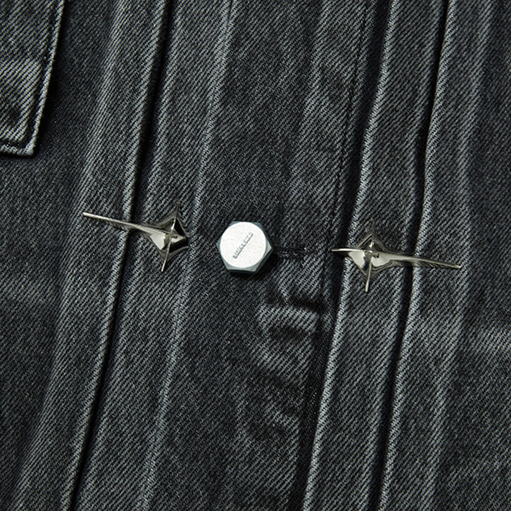 Thug Club Claw Denim Jacket in black, view 5 of 9