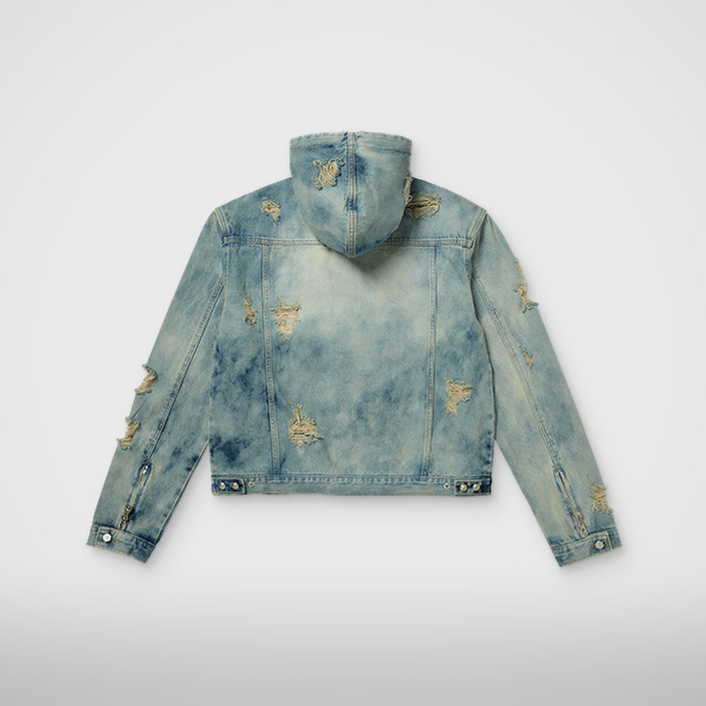 Thug Club Denim Zip-Up Hoodie in blue, view 2 of 10