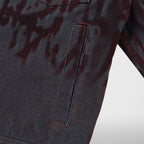 Thug Club Blood Lazered Denim Jacket in red, view 6 of 9