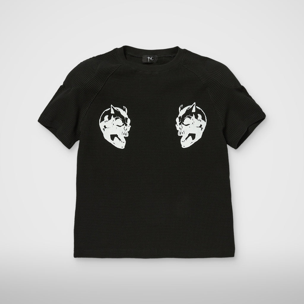 Thug Club Bulk Shoulder Waffle T-Shirt in black