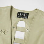 Thug Club Goat Skin Leather Vest in ivory, view 3 of 9