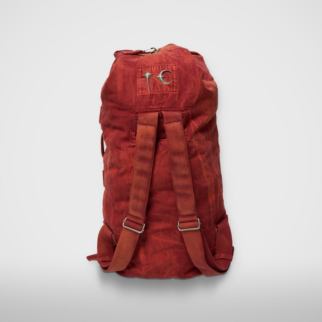 Thug Club Two Tone Washed Canvas Duffle Bag in red